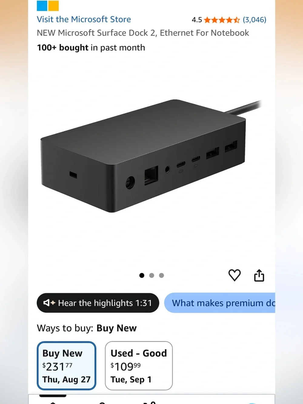 Microsoft Surface dock 2